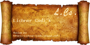 Lichner Csák névjegykártya